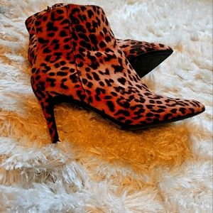 Animal print booties